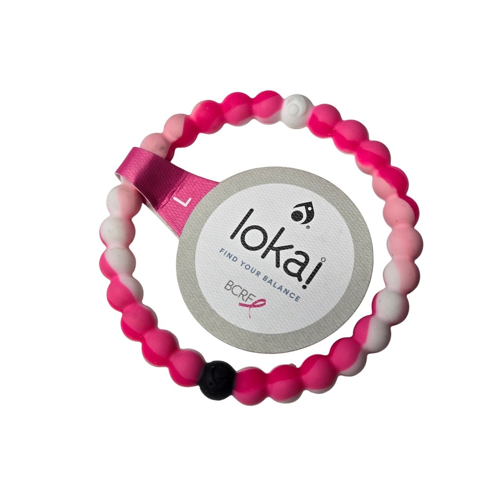 Lokai Womens Bracelet Pink White Marble BCRF Breast Cancer Awareness Large